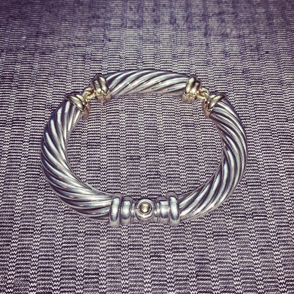 David Yurman Jewelry - 💛 David Yurman 10mm Silver & 14k Gold Bracelet